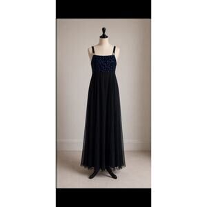 VTG Dress size 0 prom whimsical shimmery blue sequin whimsigoth fairy butterfly